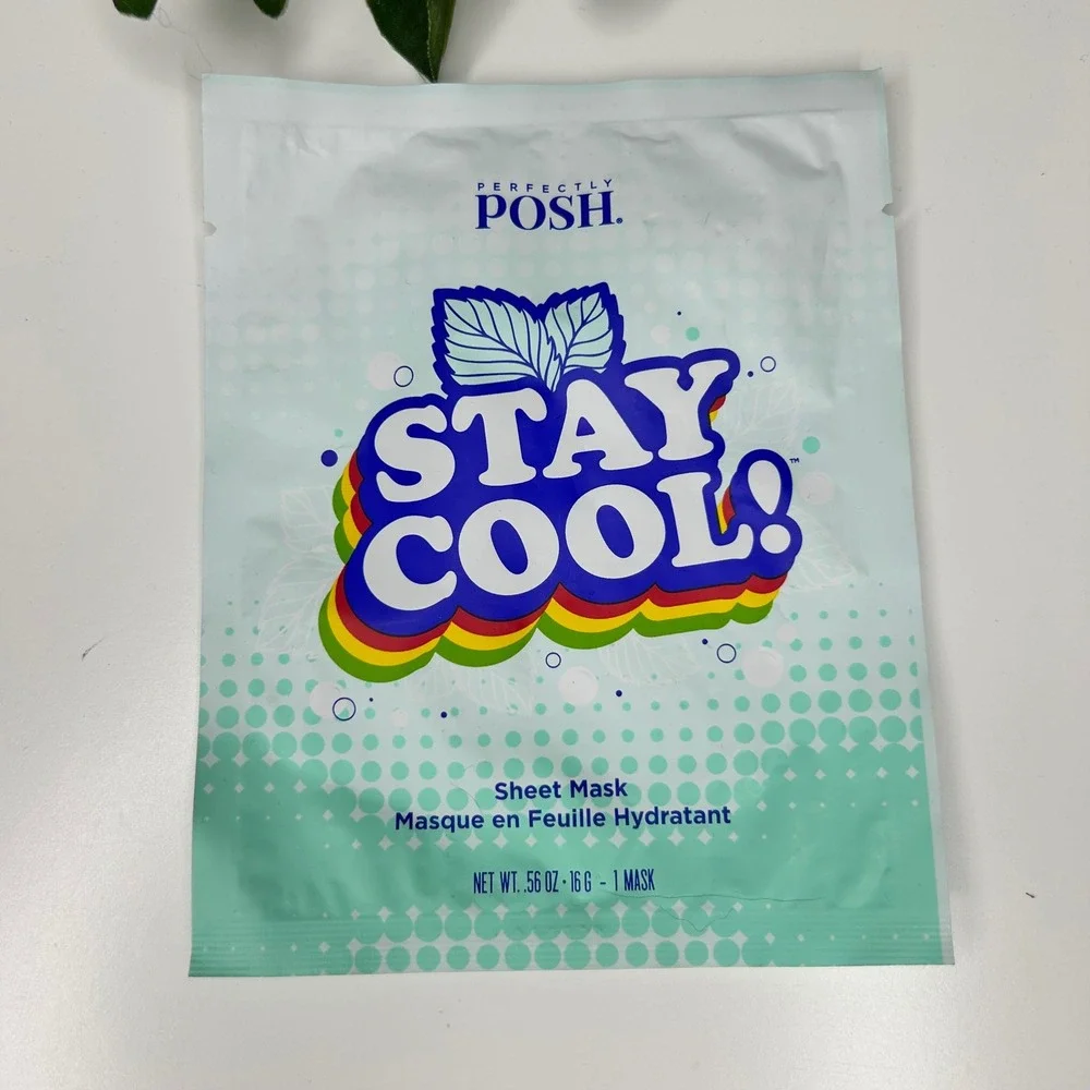 Perfectly‎ Posh NWT Sheet Mask Stay Cool & Bath Powder Warm Me Up Scottie